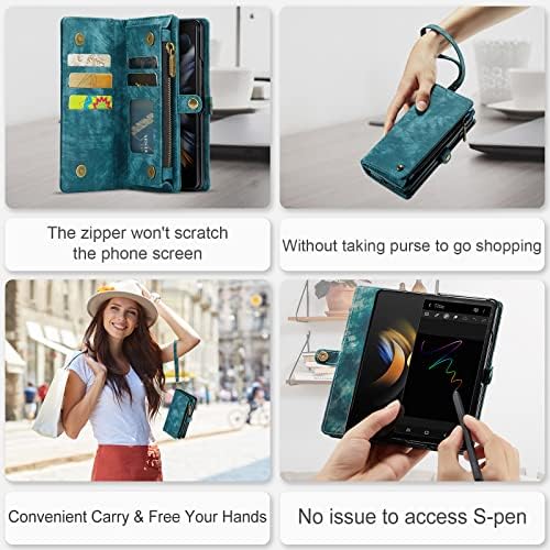 Компатибилен Со Samsung Galaxy Z Fold4 Случај, За Samsung Galaxy Z Пати 4 5g Паричник Случај За Жени Мажи, Рфид Блокирање Кожа Магнетни