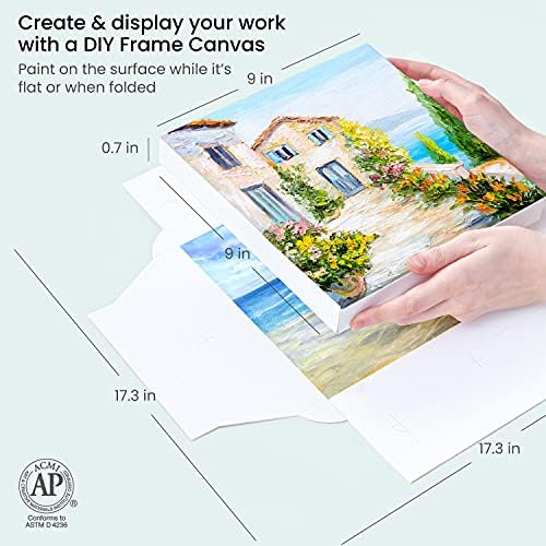 Артеза DIY рамка платно за сликање, 5 листови, 9 x 9 инчи - свиткани, памук, 8 мл.