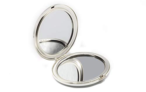 Дами Компактно Огледало, Мали Елегантни Колекционерски Џебни Огледала За Вашата Чанта-Совршено За Патување-3x/1X Зголемување Гроздобер Рачно