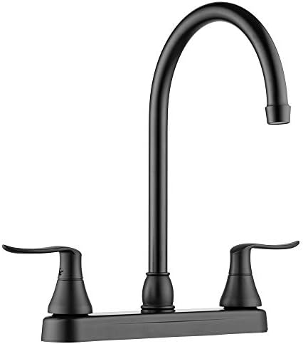 Dura Faucet DF-PK330HLH-MB RV Elegant J-Spout Swivel Kitchen Faucet-две рачки