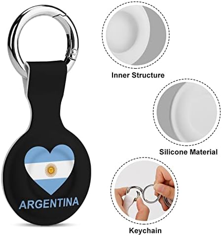 Љубов Аргентина Печатени Силиконски Случај За Воздушни Ознаки Со Приврзок За Клучеви Заштитен Капак Пронаоѓач На Воздушни Ознаки Држач За Додатоци
