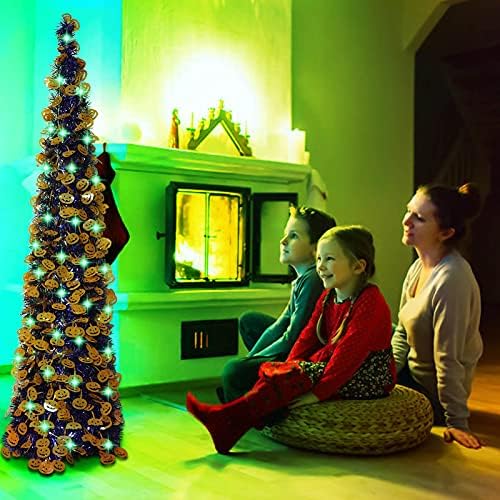 Ноќта на вештерките новогодишна елка со 50 светла, 5 -ти се појавуваат вештачки тиква од тиква, молив со склопување на дрво за