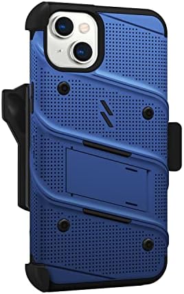 Зизо Болт пакет за iPhone 14 Plus Case со заштитник на екранот за лансирање на футроли - сина боја - сина