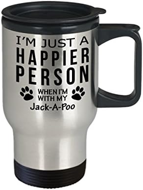 Куче Љубовник Патување Кафе Кригла-Посреќна Личност Со Џек-А-Пу-Сопственик На Миленичиња Спасување Подароци