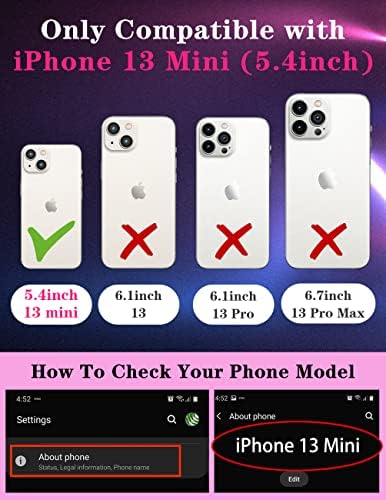 Goocrux (2in1 за iPhone 13 Мини Случај Черепот Скелет За Жени Девојки Симпатична Ноќта На Вештерките Телефон Покритие Кул Смешни