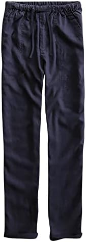 МИАШУИ 10 Мемори Пена Мажи Мода Памук Плус Големина Обични Еластични Џебови За Половината Долги Панталони Памучни Панталони Со Широки