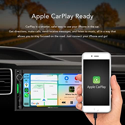 Soundstream 7 инчен Двоен Din Автомобил Стерео Apple Carplay Екран На Допир | Android Auto Bluetooth Мултимедијално Радио |