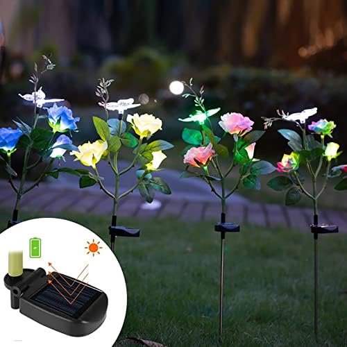 LED соларна роза, про transparentирна комбинација на пеперутка, копнена ламба QM6