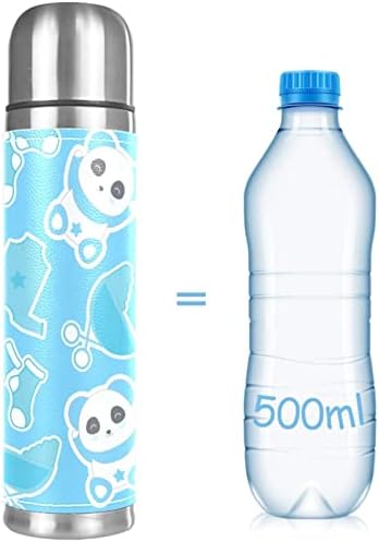 Изолиран воден бокал за патување - 1L вакуум шише со пластична чаша - шише со вода од не'рѓосувачки челик за пешачење риболов