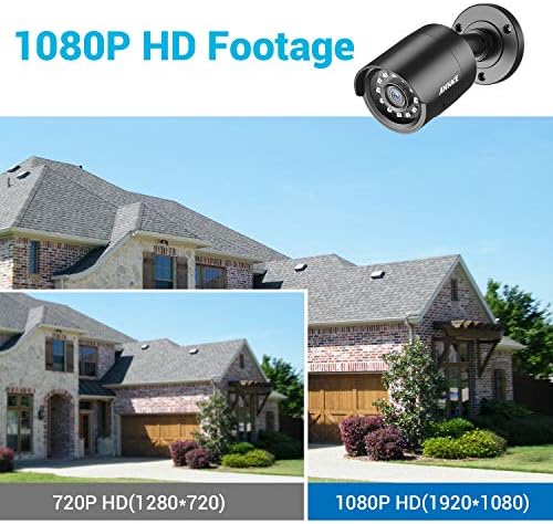 Anke 1080P HD -TVI Security Sucvelance Camera за домашен CCTV систем, 2MP Bullet BNC камера со 85 ft Super Night Vision, IP66 Надзор