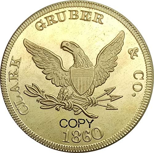 Соединетите Американски Држави 1860 Кларк Грубер &засилувач; Компанија 2 20 Дваесет Долари Месинг Копија Монети