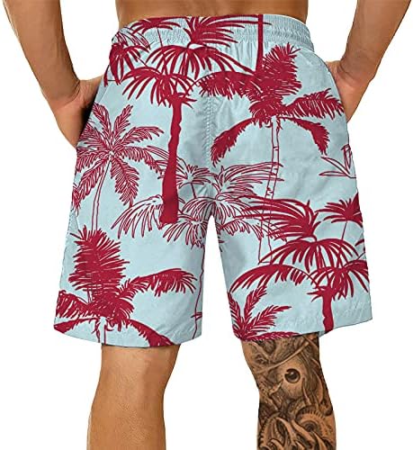 БЕУУ ЛЕТСКИ ПЛАТНИЦИ ЗА МАНСКИ, Брзо суво тропско дрво за печатење на пливање Слики за пливање Обични шорцеви на плажа на Хавајски