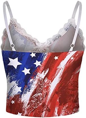 Врвови на жени на Американско знаме на 4 јули на 4-ти јули без ракави/кратки ракави за печатење во боја, приемни маица за обична независност Ден на патриотски маички