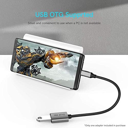 Адаптерот TEK Styz USB-C USB 3.0 работи за OnePlus 8t OTG Type-C/PD машки USB 3.0 женски конвертор.