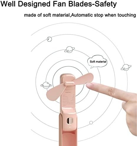 Преносен вентилатор Dulaseed, рачен личен вентилатор, мини USB полнење мал џеб вентилатор, 3 во 1 батерија управувана со рака