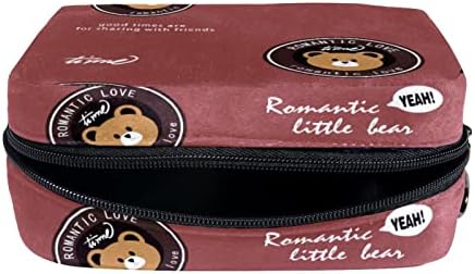 Тбуобт Козметички Кеси Чанти За Шминка За Жени, Мала Торбичка За Шминка Патни Торби, црвена животинска мечка