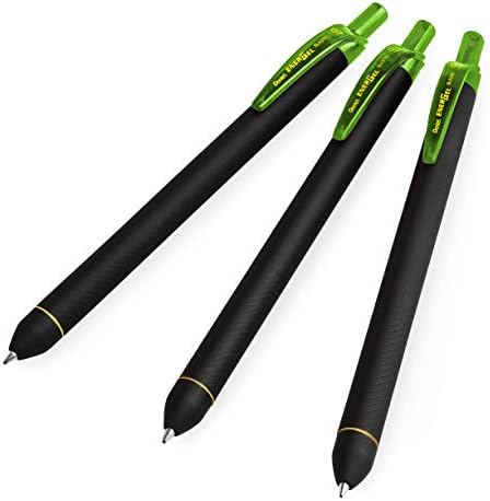 Пентел Energel BL437R1 пенкало за ролербол со мастило за повлекување на гел - 0,7мм грицка - вар зелена - пакет од 3