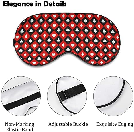 Апстрактна шема на покер печатена маска за очи за очи меко заслепено око со прилагодлива лента за ноќни очила за очила за мажи за мажи жени