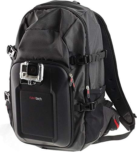 Ранец на ранец на фотоапаратот Navitech Action и сива складирање со интегрирана лента за градите - компатибилен со Action камерата Thieye I30+