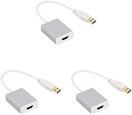 Адаптер за проектори на Mikikit 3PCS на видео USB HDMI за лаптоп кабелски конвертор Монитор HD Silver P Display