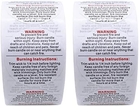 1000 парчиња Етикети За Предупредување За Свеќи, 1,5 инчни Налепници За Контејнери За Тегли Со Свеќи, Безбедносни Налепници За Свеќи