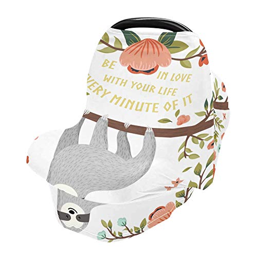 Yyzzh Смешно мрзливо цветно дрво цветна гранка цртан филм животински цитат, истегнат бебешки автомобил за седиште за бебиња, новороденче