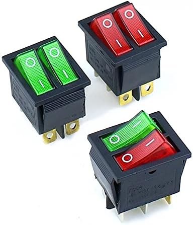 PURIN KCD8 6PIN Rocker Switch Switch Duplex On-Off 2position 6 Pins со светлина 16A 250VAC/20A 125VAC