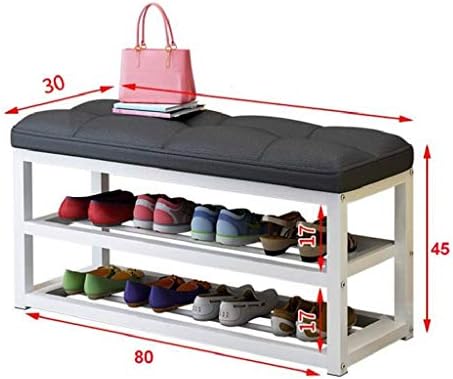 Клупа за решетки за чевли Dingzz, полица за складирање, 2 нивоа организатор за складирање на чевли за бања, ходник
