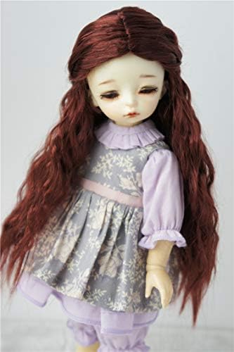 JD119 6-7INCH 16-18 см долги перики на кукли со кукла 1/6 YOSD Синтетички мохер Бјд перики Винил Долкови додатоци за кукли
