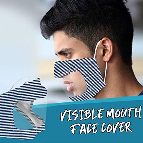 Attrise Unisex глув маска со јасен прозорец видлив израз и тврдо слушање на устата на отворено