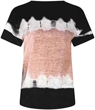 Womenените кратки ракави врвни градиентски графички блузи маици маички со чамец вратот случајна вратоврска боја есен лето топ 2023 година