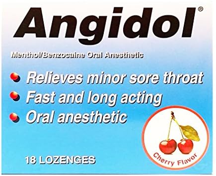 Angidol болно олеснување на грлото Цери со вкус 12 единици - Аливија Пара Долор де Гарганта