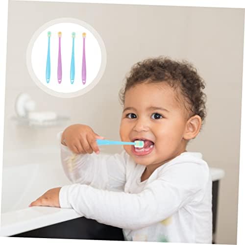 Хемотон 4 парчиња четка за заби за бебиња за бебиња за џвакање четки за заби 360 четка за заби бебе 360 орална четка за заби прсти за заби за заби