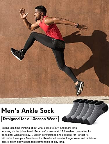 Foaincore 60 пара машки глуждови чорапи атлетски чорапи со ниско сечење без шоу -перничиња чорапи удобно дишење на лежење на чорапи