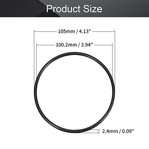 Othmro нитрилна гума O-прстени105mm OD100.2mm ID 2,4мм ширина, метрички запечатување заптивка, пакет од 5