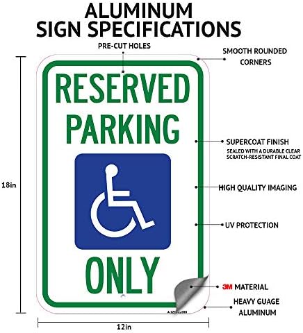 Област за паркирање | 12 x 18 знак за паркирање на алуминиумски тешки мерачи на алуминиум | Заштитете го вашиот бизнис и општина | Направено