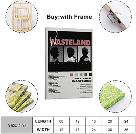 Brent Poster Faiyaz Wasteland Music Album Cover Потпишан со ограничено издание постер плака за уметност и wallидна уметност со слики