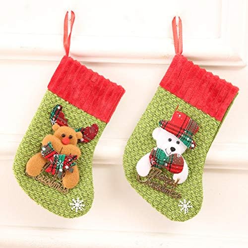 Cabilock 2 парчиња Божиќни чорапи чорапи Божиќни бонбони за подароци