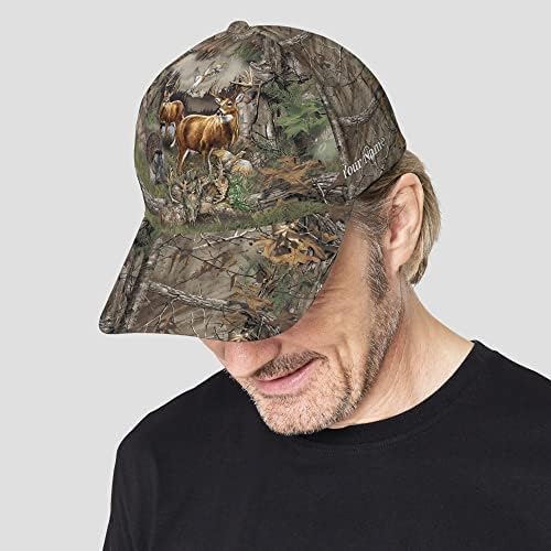 3Д печатење прилагодено лов на елени Snapback Бејзбол капа лов на маскирна шема капа подарок за ловци мажи жени