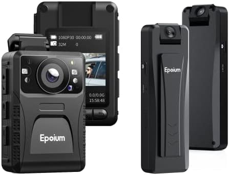 Epoium EM3 128 GB Каменато на телото, 1440p Видео резолуција, агол широк 130 °, батерија со заменливи 2 парчиња, батерија EP1 64GB мини