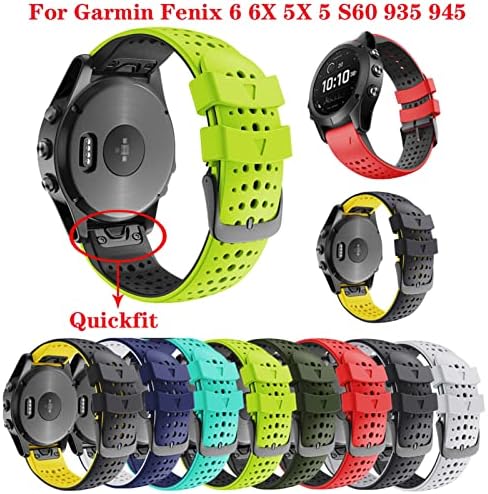 IRJFP 26 22mm Брзо издание за часовници за часовници за Garmin Fenix ​​7 7x 6 6x Fenix ​​5 5x 3 3 HR 935 Watch Silicone EasyFit лента
