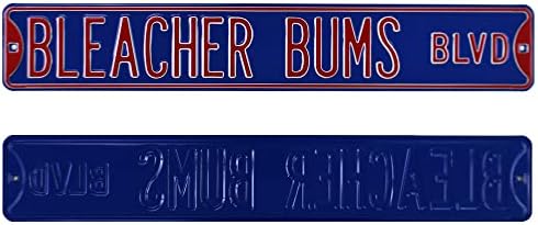 Bleacher Bums бул. Официјално лиценциран автентичен челик 36x6 сина и црвена улица знак