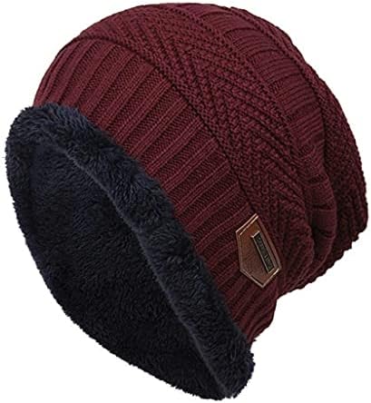 Плетено топло слаби плетено манжетно капаче за череп, капа, преголеми буги капи за жени мажи руно наредени контрастни бои зима