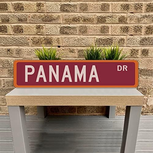 Знак на улицата Панама Кантри го персонализираше вашиот град Рустикален патриотски метал знаци Панама Д -р Стејт знак за фарма куќа продавница
