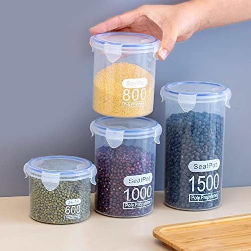 Акслез Транспарентни Пластични лименки конзерви За Храна конзерви За Кујна храна 1000мл