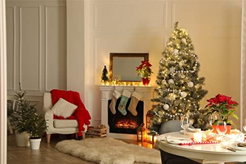 Богатства на Каролина BB2994CS Свети Бернард Среќна Божиќна дрво Божиќно порибување, камин што виси чорапи Божиќна сезона забава