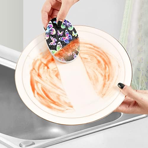 Алаза Виножито обоена пеперутка печати природен сунѓер кујнски целулоза сунѓери за садови за миење бања и чистење на домаќинства,