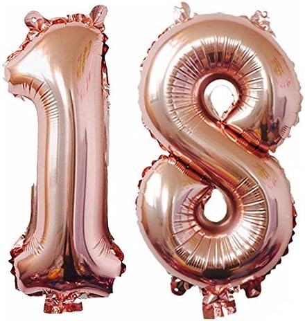 18-Ти Роденден Украси Партија Материјали, Џамбо Розово Злато Фолија Балони За Роденден Материјали, Годишнината Настани Украси И Дипломирање