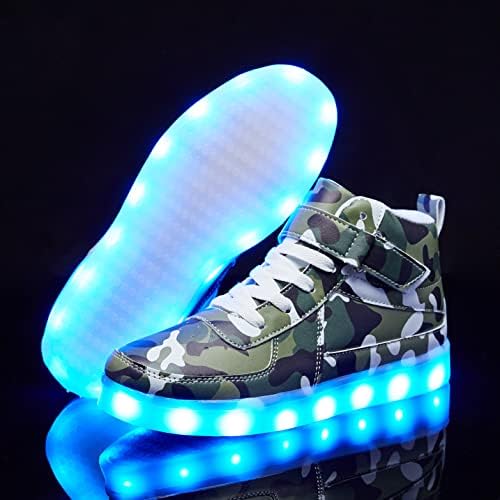 Суфуину Децата Ги Осветлуваат Чевлите Со USB Полнење Трепкачки LED ПАТИКИ Високи Врвни Прозрачни Танцувачки Чевли За Момчиња