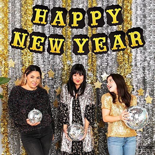 Сјајна, среќна нова година банер 2023 година - без DIY, 10 стапки | Новогодишна забава за забави 2023 година за украси за нови години 2023 | Среќна